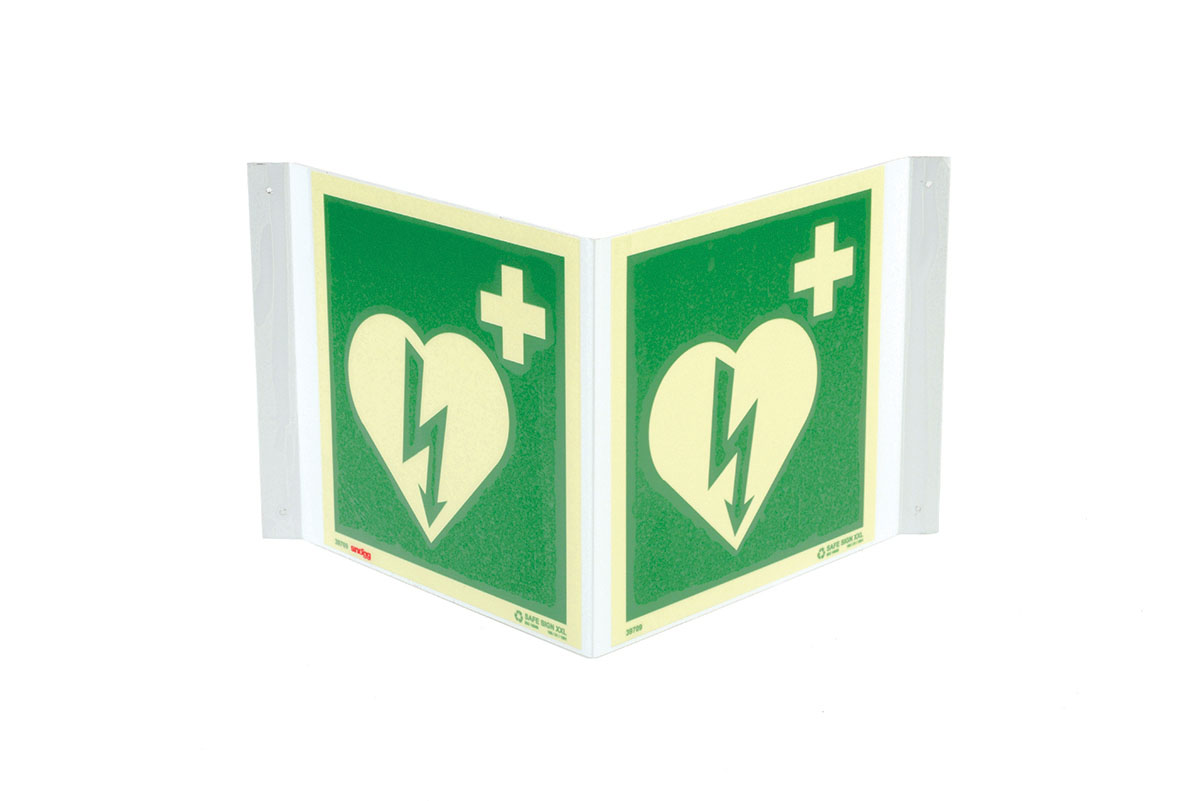 Skilt Hjertestarter Plog