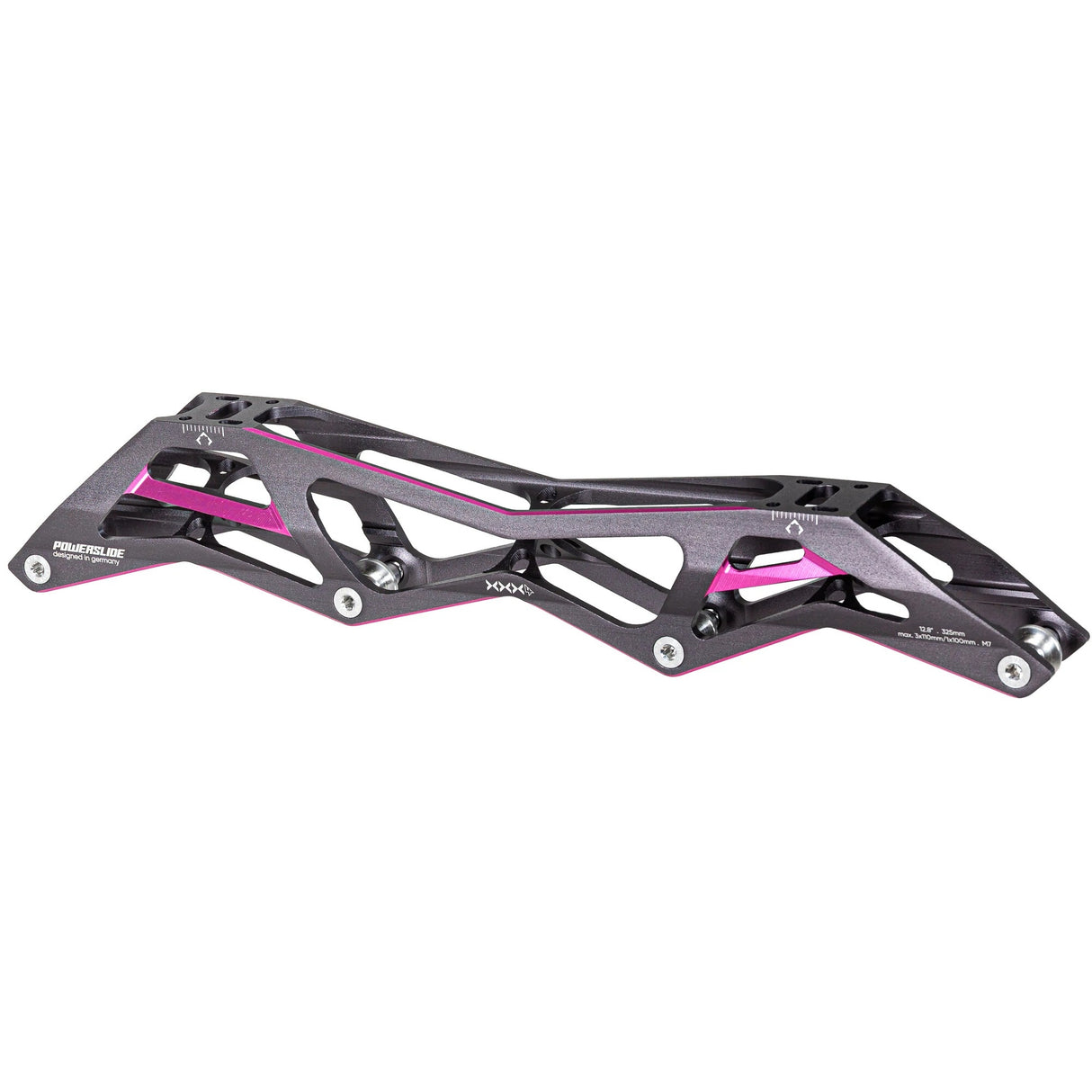 Powerslide Racer Rulleskøyteramme 13,2" 3x110 1x100 195mm Titanium Pink