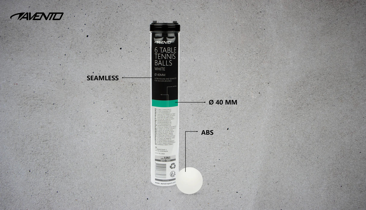 Bordtennisballer • ABS Hvit • 6 stk