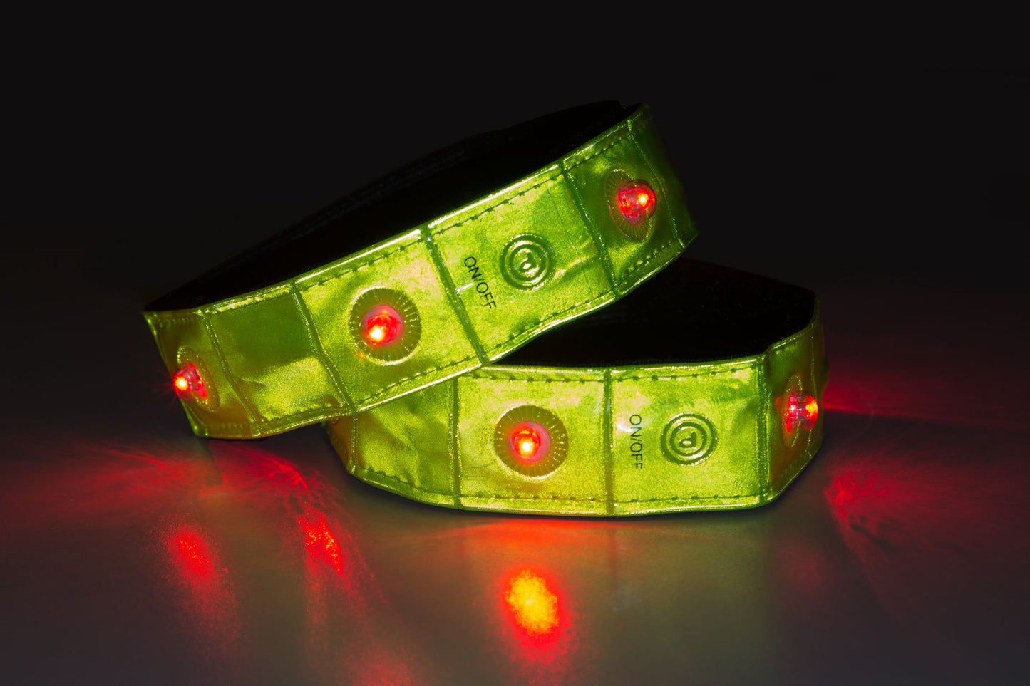 Sports Armband Pair reflekterende med 4 Led lys