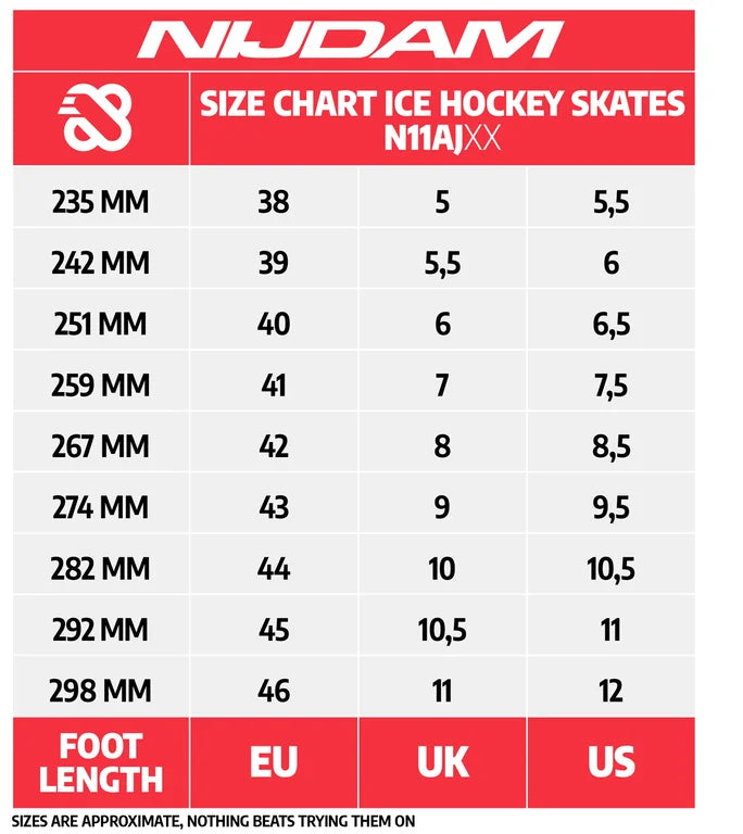 Nijdam Deluxe Ishockey Skøyte Arctic RUSH
